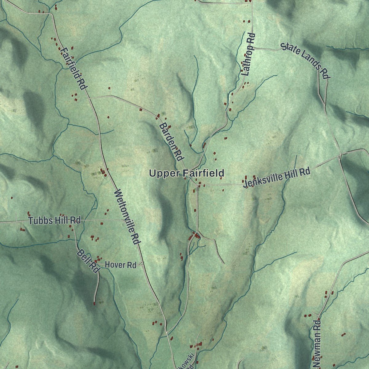 Second close-up of the map of Candor, New York print showing more streets and buildings