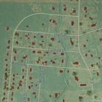 Second close-up of the map of Cane Savannah, South Carolina print showing more streets and buildings