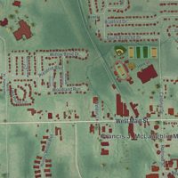 Second close-up of the map of Canfield, Ohio print showing more streets and buildings