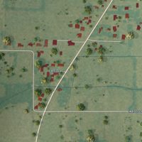Second close-up of the map of Cankton, Louisiana print showing more streets and buildings