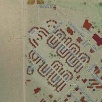 Second close-up of the map of Cannon AFB, New Mexico print showing more streets and buildings