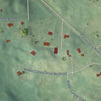 Second close-up of the map of Cannonsburg, Michigan print showing more streets and buildings