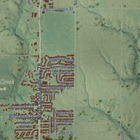 Second close-up of the map of Canton, Illinois print showing more streets and buildings