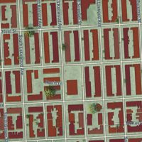 Second close-up of the map of Canton, Maryland print showing more streets and buildings