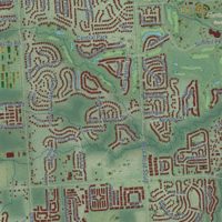 Second close-up of the map of Canton, Michigan print showing more streets and buildings