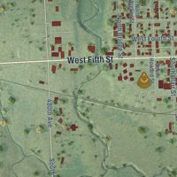Second close-up of the map of Canton, South Dakota print showing more streets and buildings
