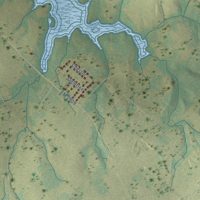 Second close-up of the map of Canton, Texas print showing more streets and buildings