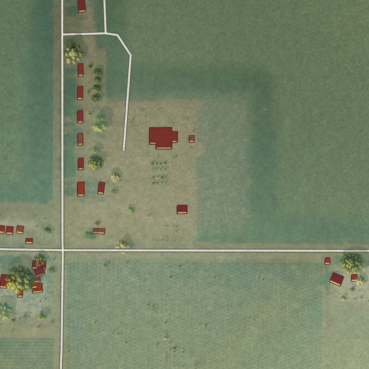 Second close-up of the map of Cantua Creek, California print showing more streets and buildings