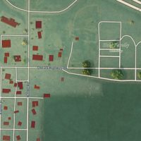 Second close-up of the map of Canute, Oklahoma print showing more streets and buildings