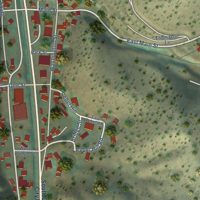 Second close-up of the map of Canyon City, Oregon print showing more streets and buildings