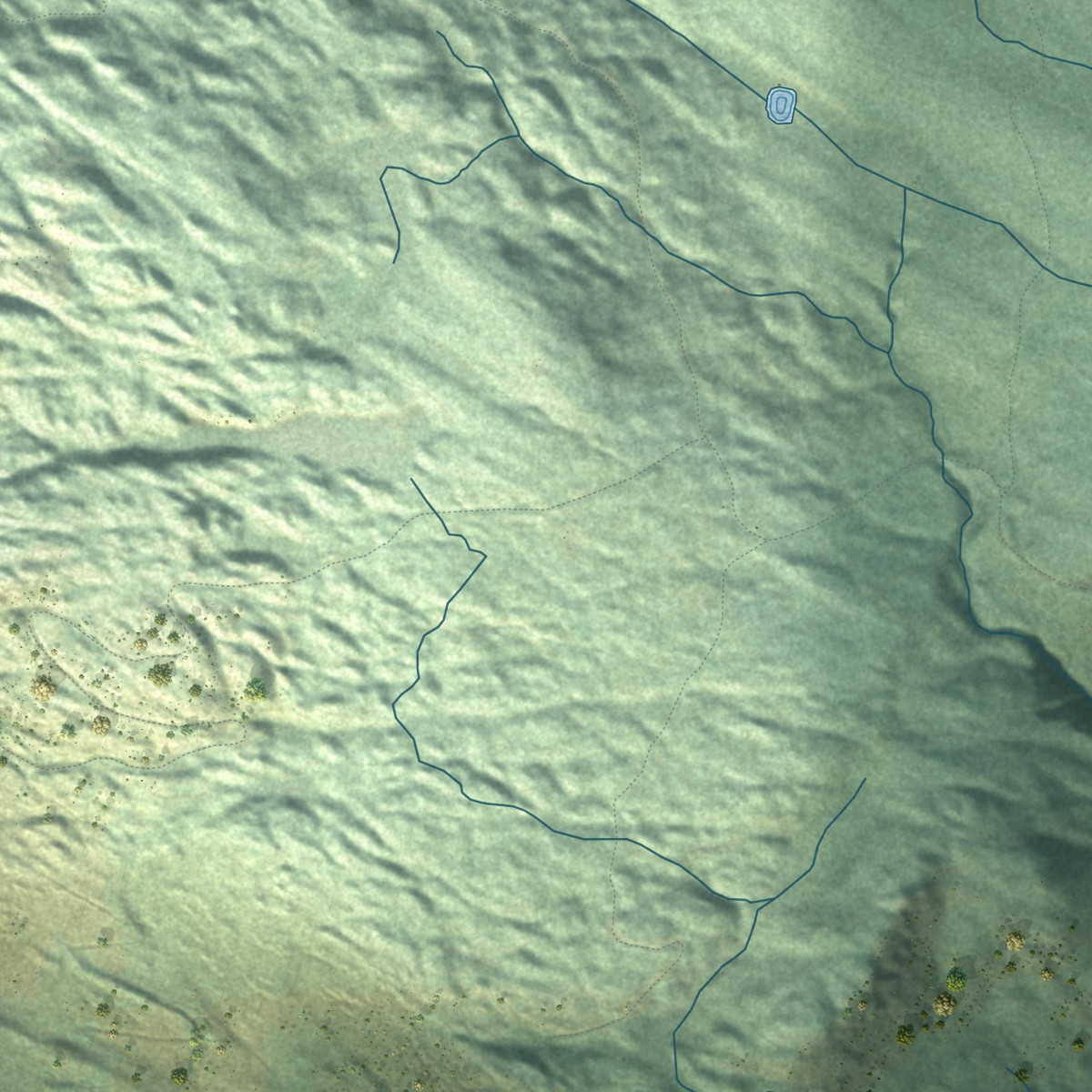 Second close-up of the map of Canyon Creek, Washington print showing more streets and buildings