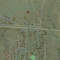 Second close-up of the map of Canyon Day, Arizona print showing more streets and buildings