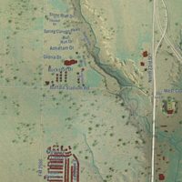 Second close-up of the map of Canyon, Texas print showing more streets and buildings