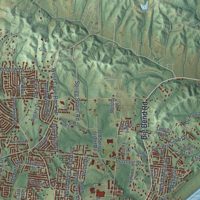 Second close-up of the map of Cape Girardeau, Missouri print showing more streets and buildings