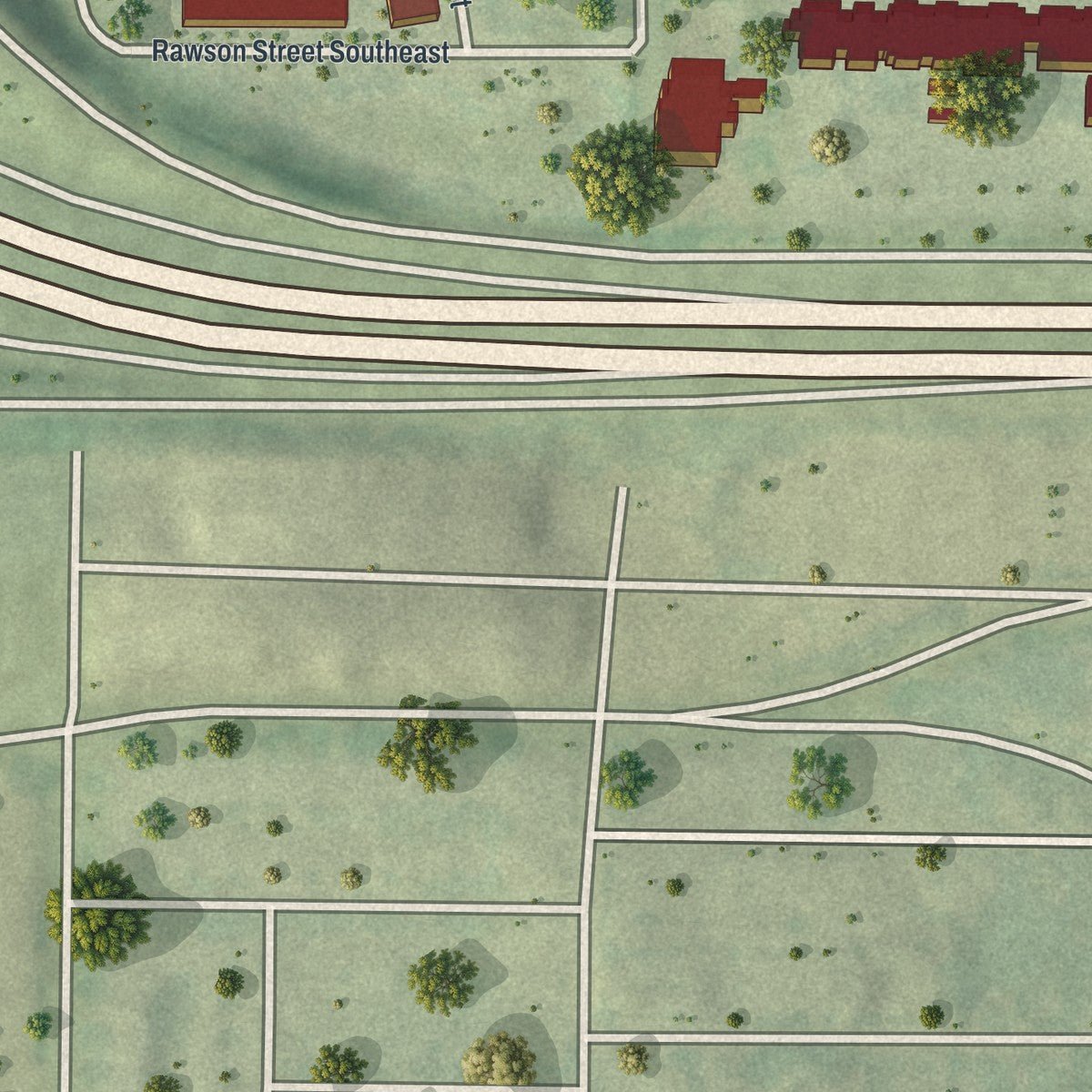 Second close-up of the map of Capitol Gateway, Georgia print showing more streets and buildings