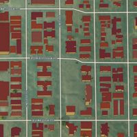 Second close-up of the map of Capitol Hill, Colorado print showing more streets and buildings