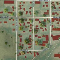 Second close-up of the map of Capron, Illinois print showing more streets and buildings