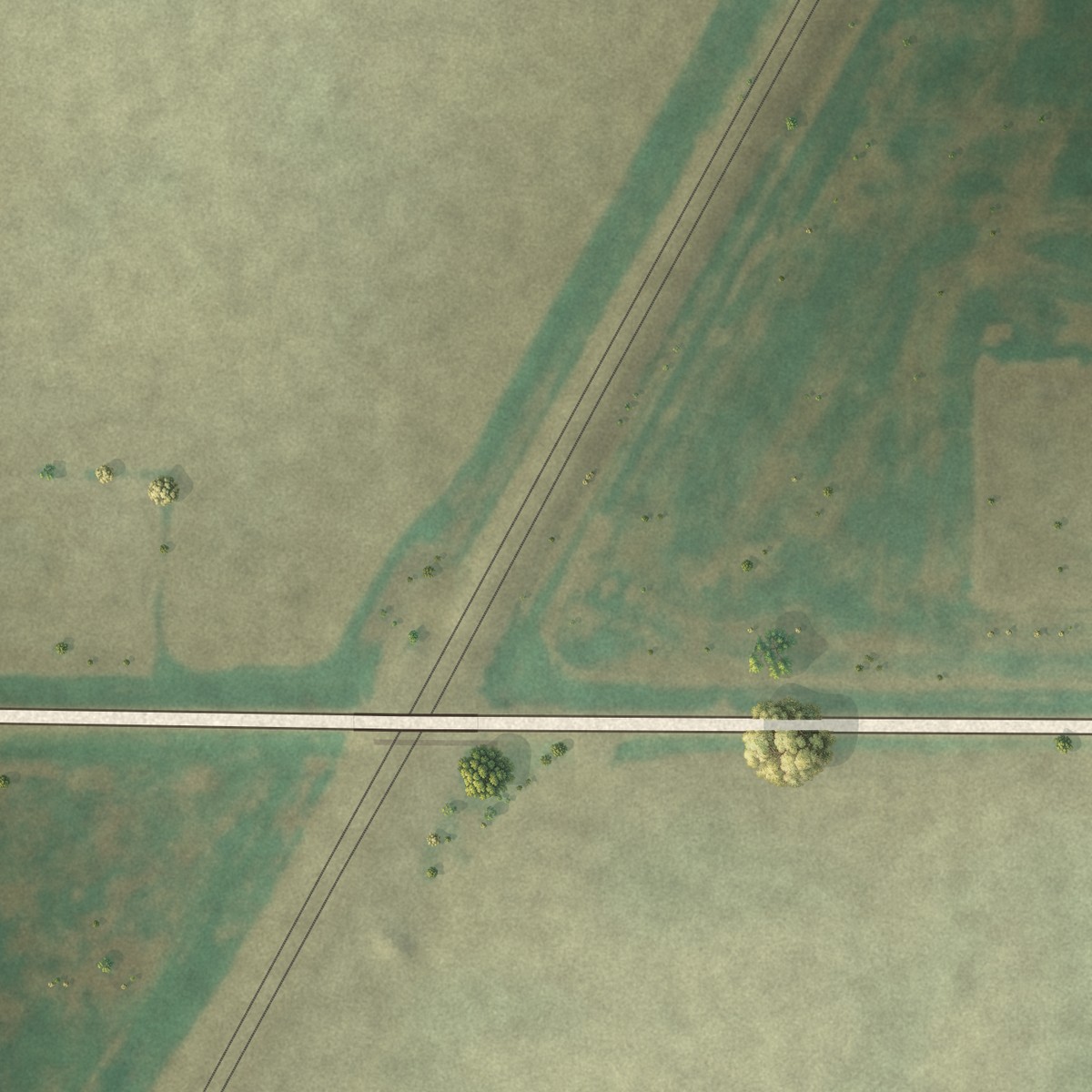 Second close-up of the map of Capron, Oklahoma print showing more streets and buildings