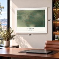Capulin, Colorado map, 18 x 24 inch print in a white frame in a home office