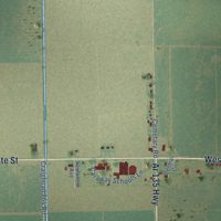 Second close-up of the map of Caraway, Arkansas print showing more streets and buildings