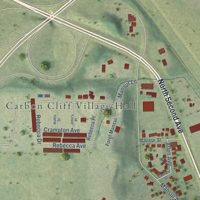 Second close-up of the map of Carbon Cliff, Illinois print showing more streets and buildings