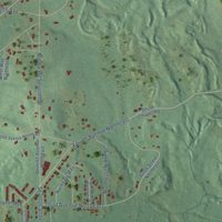 Second close-up of the map of Carbon Hill, Alabama print showing more streets and buildings