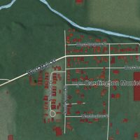 Second close-up of the map of Cardington, Ohio print showing more streets and buildings