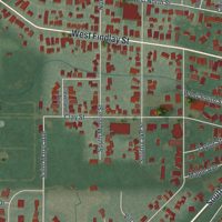 Second close-up of the map of Carey, Ohio print showing more streets and buildings