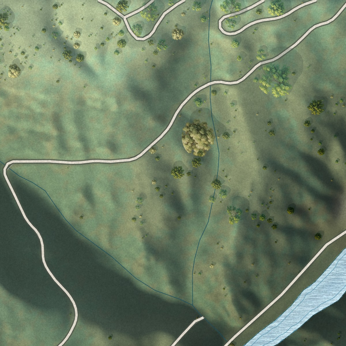Second close-up of the map of Caribou, California print showing more streets and buildings