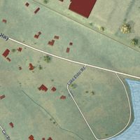 Second close-up of the map of Carl, Georgia print showing more streets and buildings
