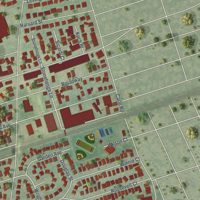 Second close-up of the map of Carle Place, New York print showing more streets and buildings