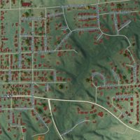 Second close-up of the map of Carlinville, Illinois print showing more streets and buildings