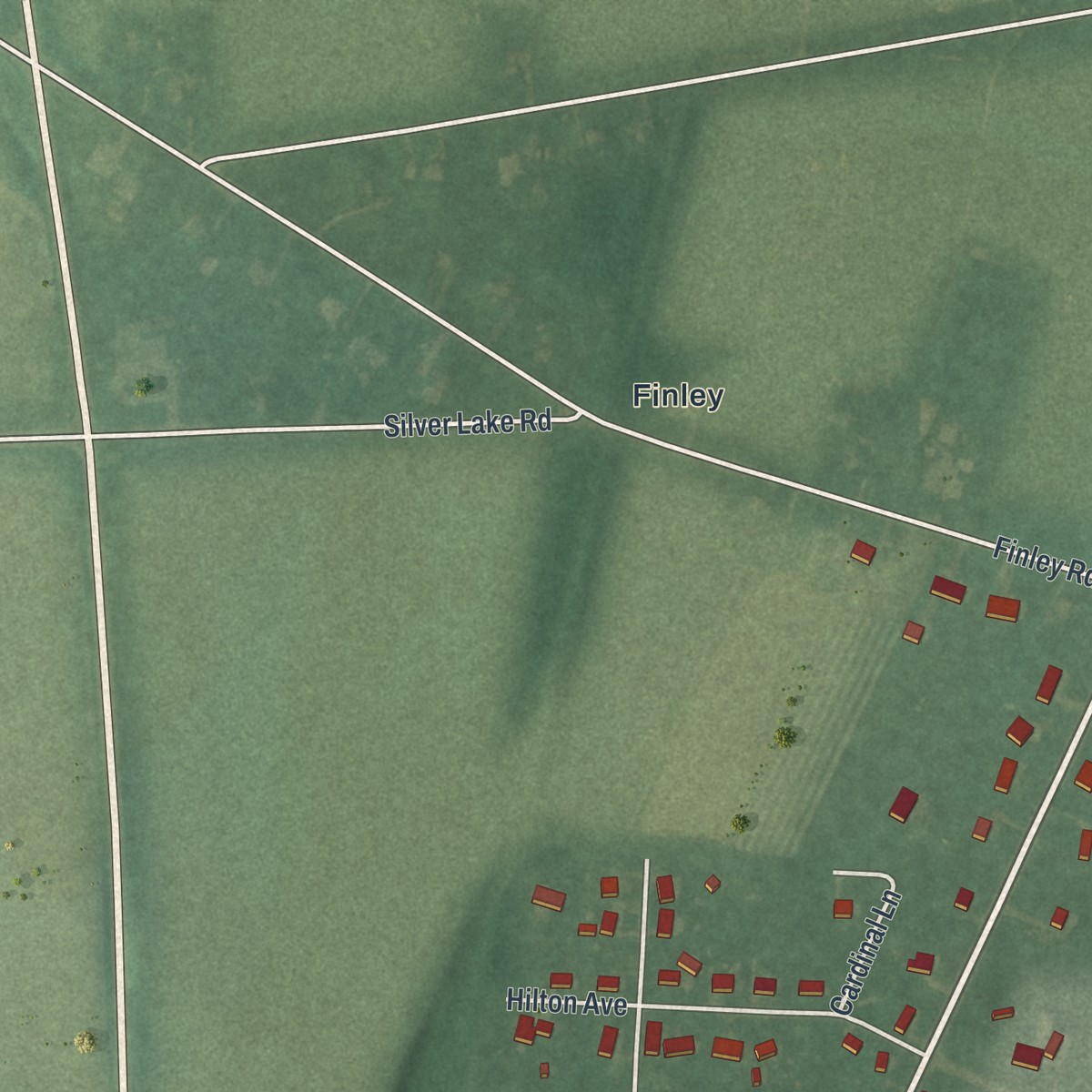 Second close-up of the map of Carlls Corner, New Jersey print showing more streets and buildings