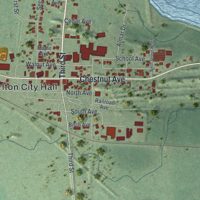 Second close-up of the map of Carlton, Minnesota print showing more streets and buildings