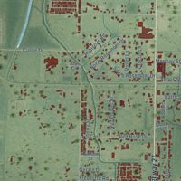 Second close-up of the map of Carlyss, Louisiana print showing more streets and buildings
