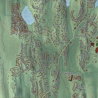 Second close-up of the map of Carmel, New York print showing more streets and buildings