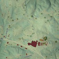 Second close-up of the map of Carnesville, Georgia print showing more streets and buildings
