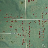 Second close-up of the map of Carney, Oklahoma print showing more streets and buildings