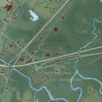 Second close-up of the map of Carneys Point, New Jersey print showing more streets and buildings