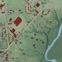Second close-up of the map of Caro, Michigan print showing more streets and buildings