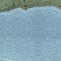 Second close-up of the map of Caroga Lake, New York print showing more streets and buildings