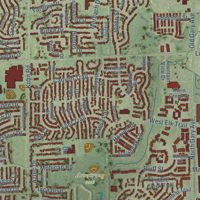 Second close-up of the map of Carol Stream, Illinois print showing more streets and buildings