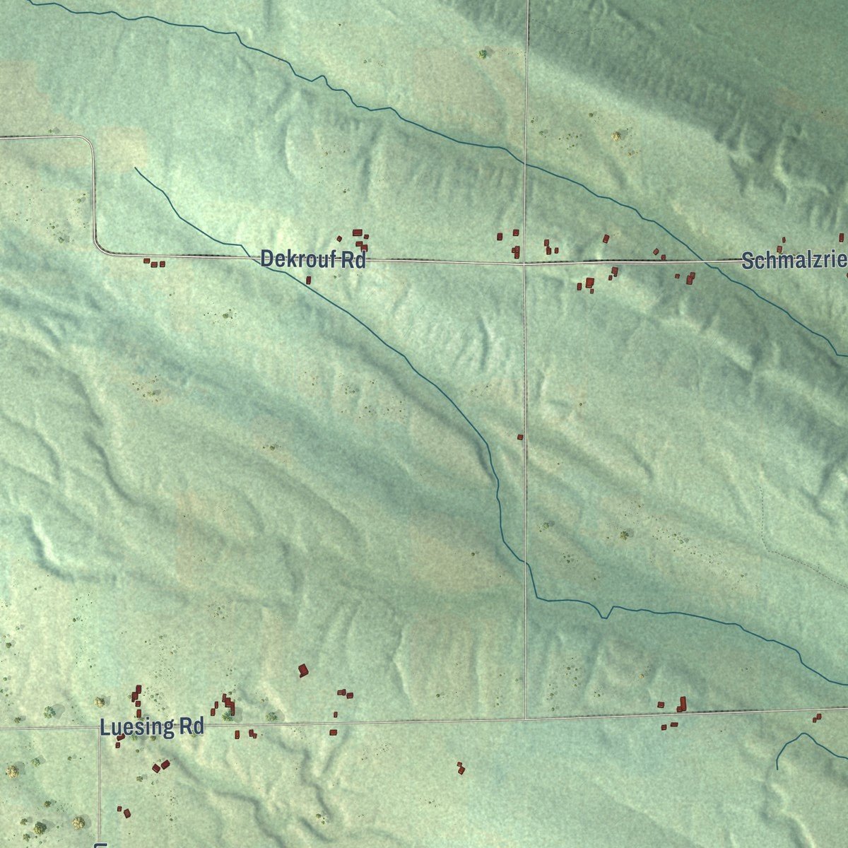 Second close-up of the map of Carp Lake, Emmet County, Michigan print showing more streets and buildings