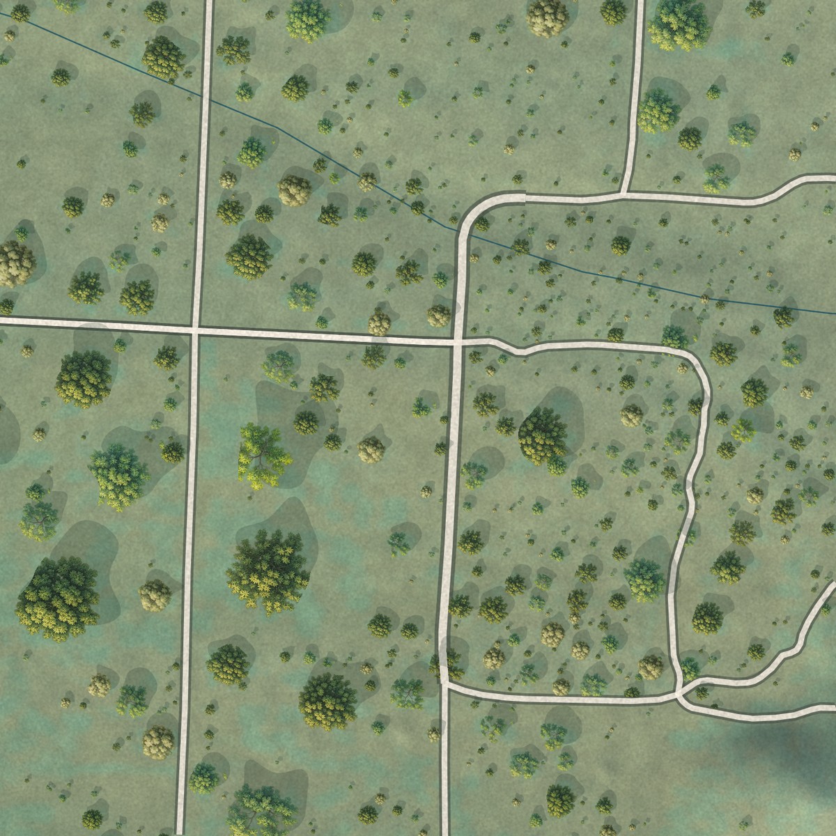 Second close-up of the map of Carrick, California print showing more streets and buildings
