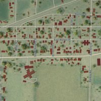 Second close-up of the map of Carrier Mills, Illinois print showing more streets and buildings