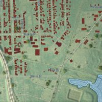 Second close-up of the map of Carrollton, Michigan print showing more streets and buildings