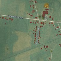 Second close-up of the map of Carrsville, Virginia print showing more streets and buildings