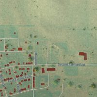 Second close-up of the map of Carson, North Dakota print showing more streets and buildings