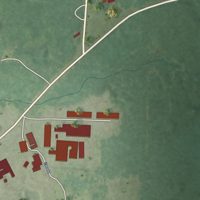 Second close-up of the map of Carthage, Arkansas print showing more streets and buildings
