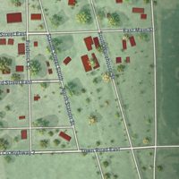 Second close-up of the map of Carthage, South Dakota print showing more streets and buildings